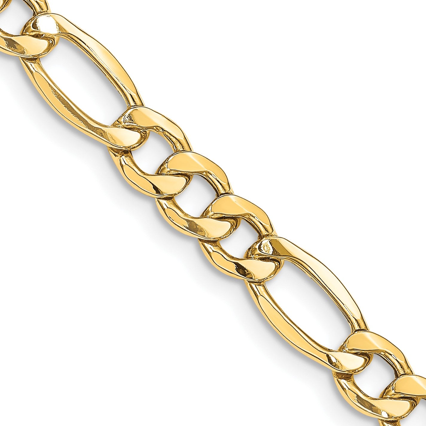 14K 24 inch 8.5mm Semi-Solid Figaro with Lobster Clasp Chain