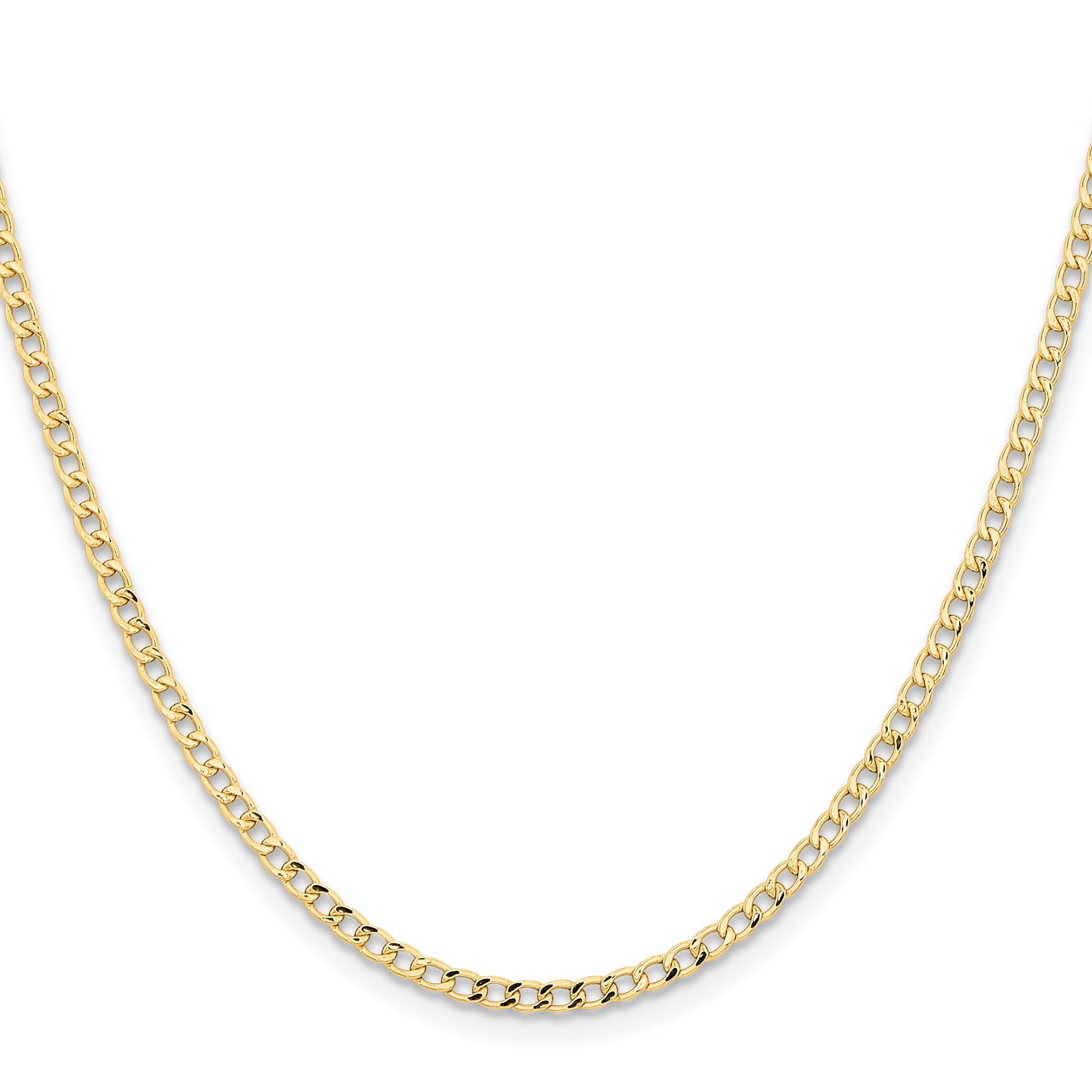 14k 2.85mm Semi-Solid Curb Chain