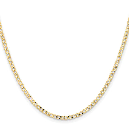 14K 28 inch 2.85mm Semi-Solid Curb with Lobster Clasp Chain