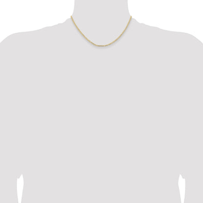 14K 16 inch 2.85mm Semi-Solid Curb with Lobster Clasp Chain