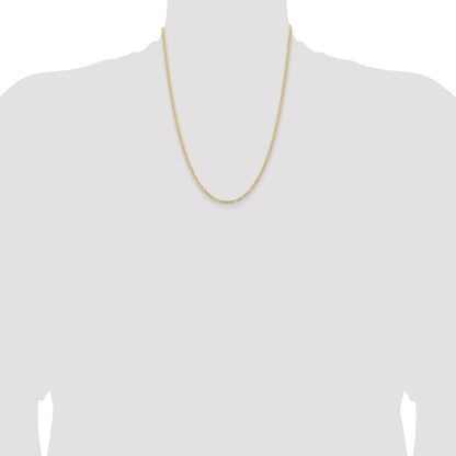 14K 22 inch 2.85mm Semi-Solid Curb with Lobster Clasp Chain