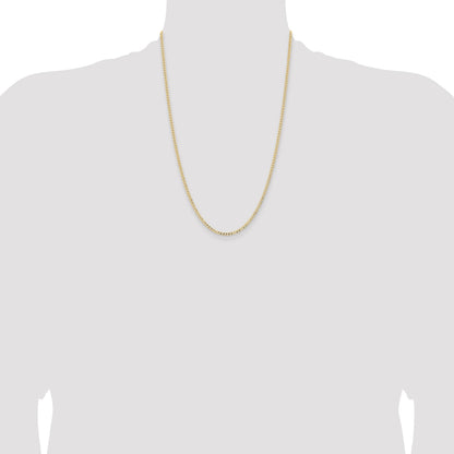 14K 24 inch 2.85mm Semi-Solid Curb with Lobster Clasp Chain