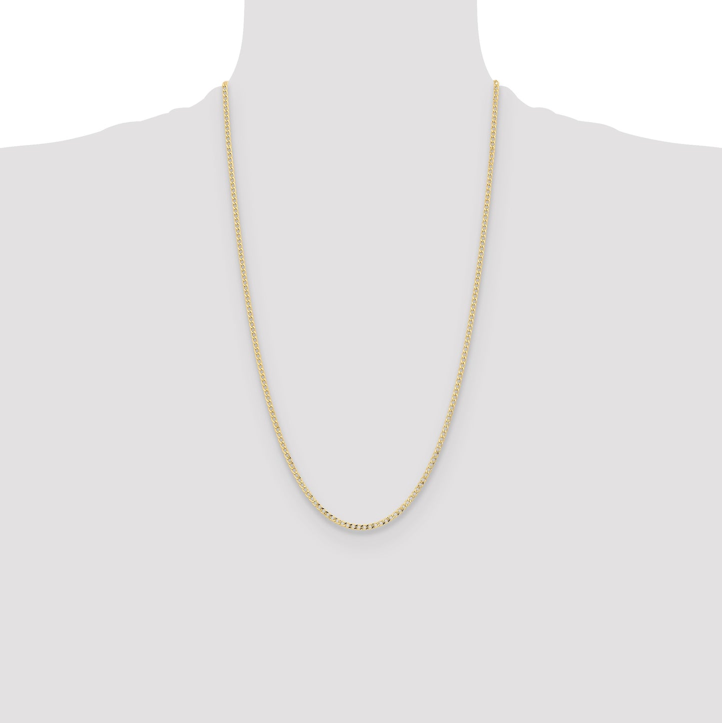 14k 2.85mm Semi-Solid Curb Chain