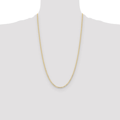 14k 2.85mm Semi-Solid Curb Chain