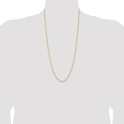 14K 28 inch 2.85mm Semi-Solid Curb with Lobster Clasp Chain