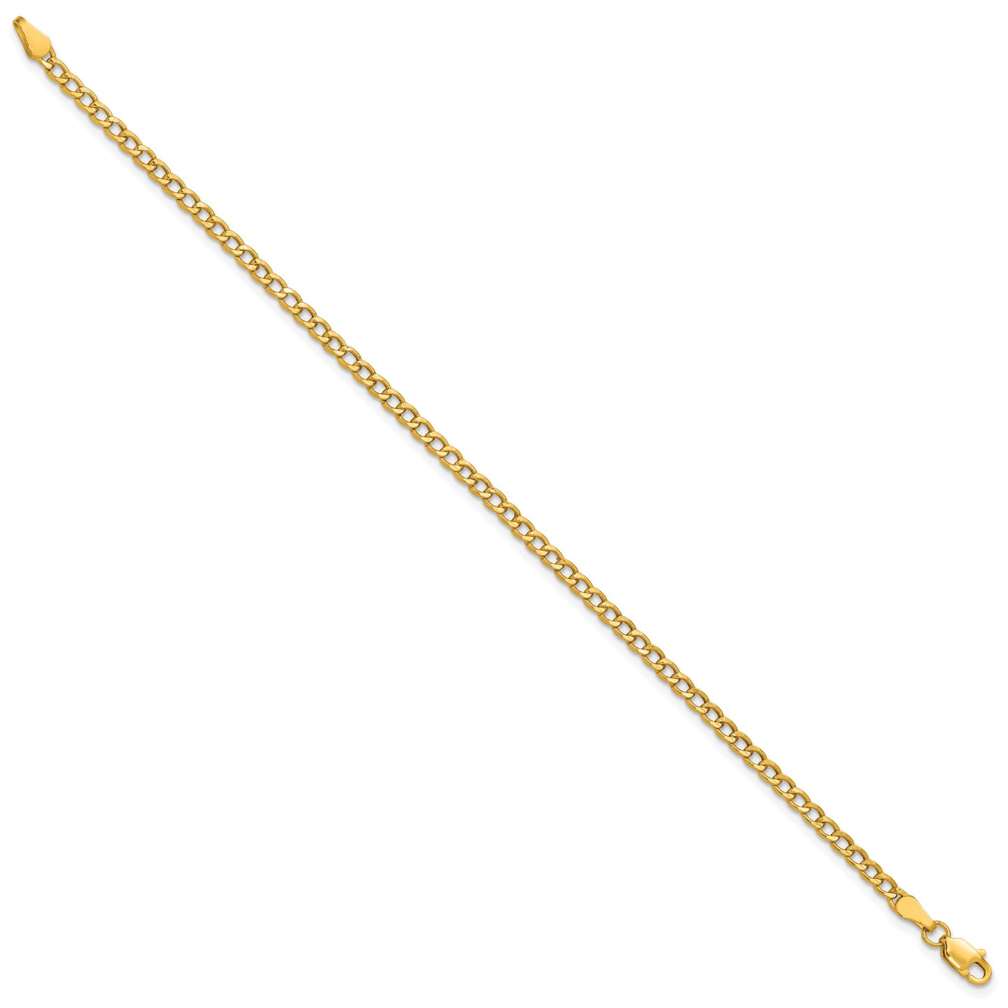 14K 7 inch 2.85mm Semi-Solid Curb with Lobster Clasp Bracelet