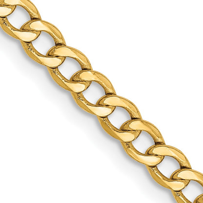 14k 2.85mm Semi-Solid Curb Chain