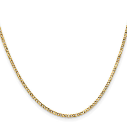 14K 18 inch 1.85mm Semi-Solid Curb with Lobster Clasp Chain