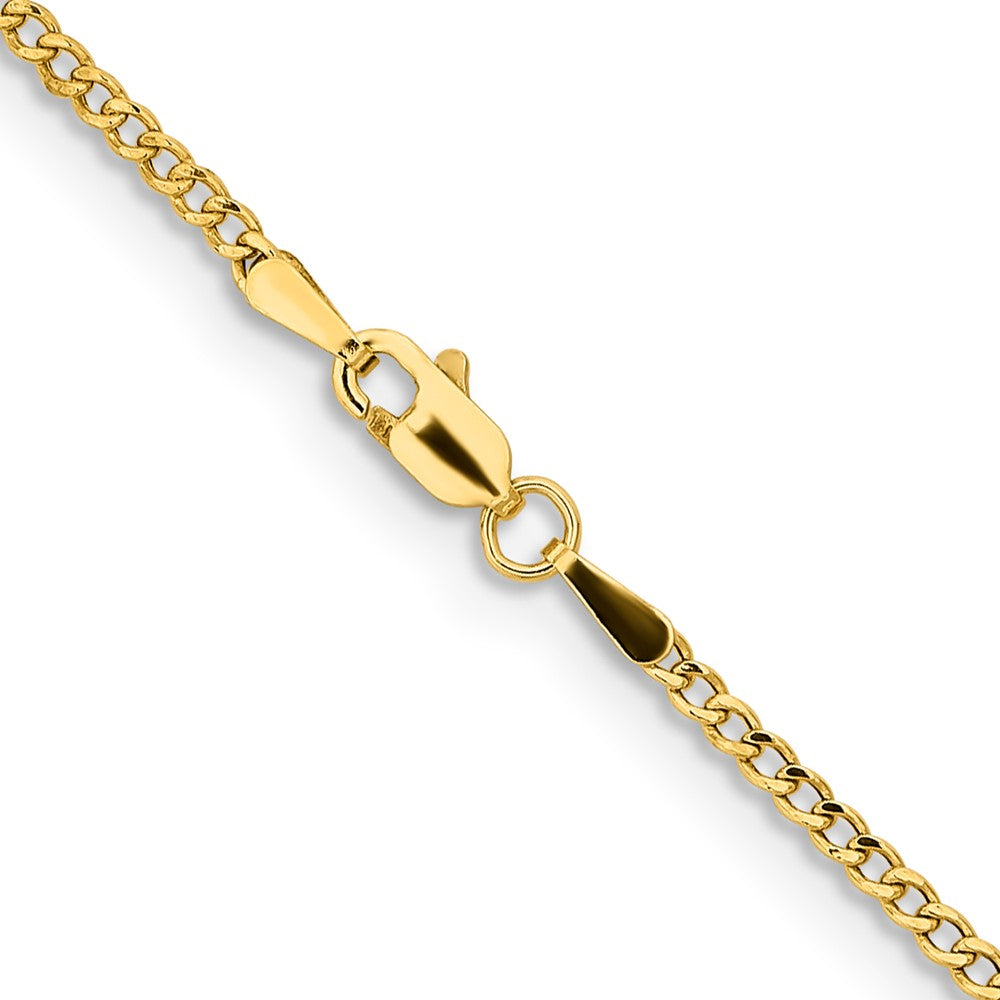 14K 18 inch 1.85mm Semi-Solid Curb with Lobster Clasp Chain