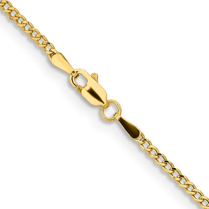 14K 16 inch 1.85mm Semi-Solid Curb with Lobster Clasp Chain