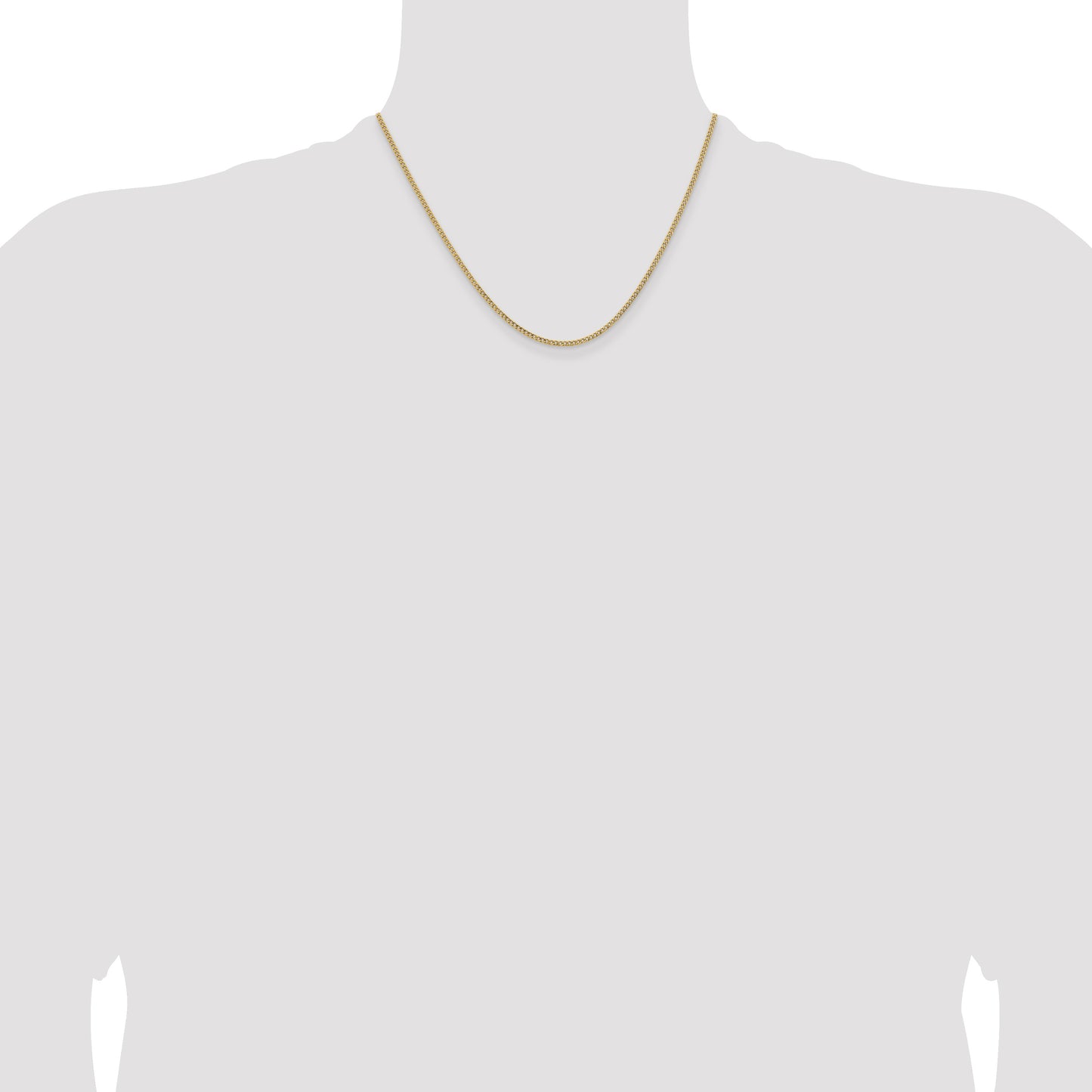 14K 18 inch 1.85mm Semi-Solid Curb with Lobster Clasp Chain