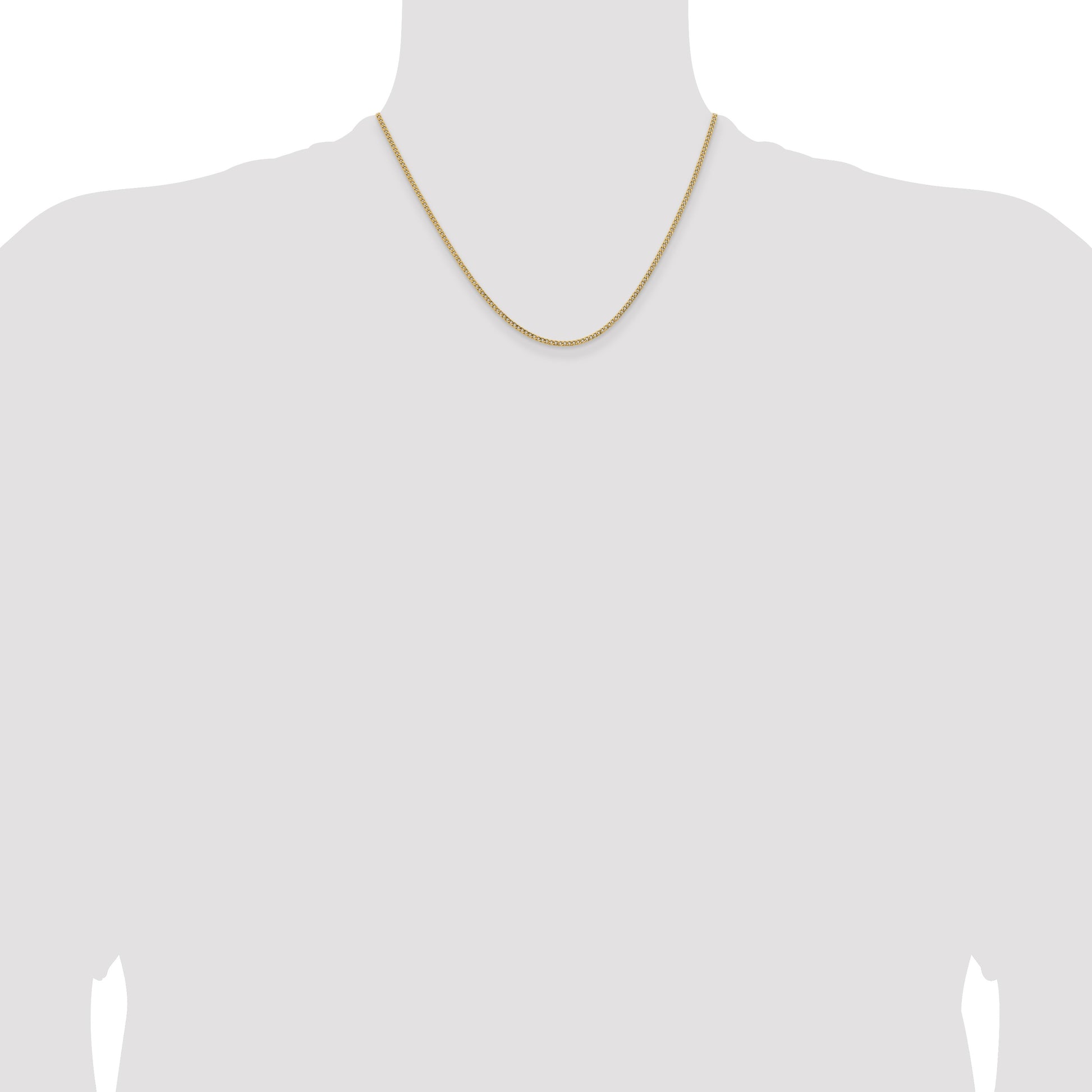 14K 18 inch 1.85mm Semi-Solid Curb with Lobster Clasp Chain