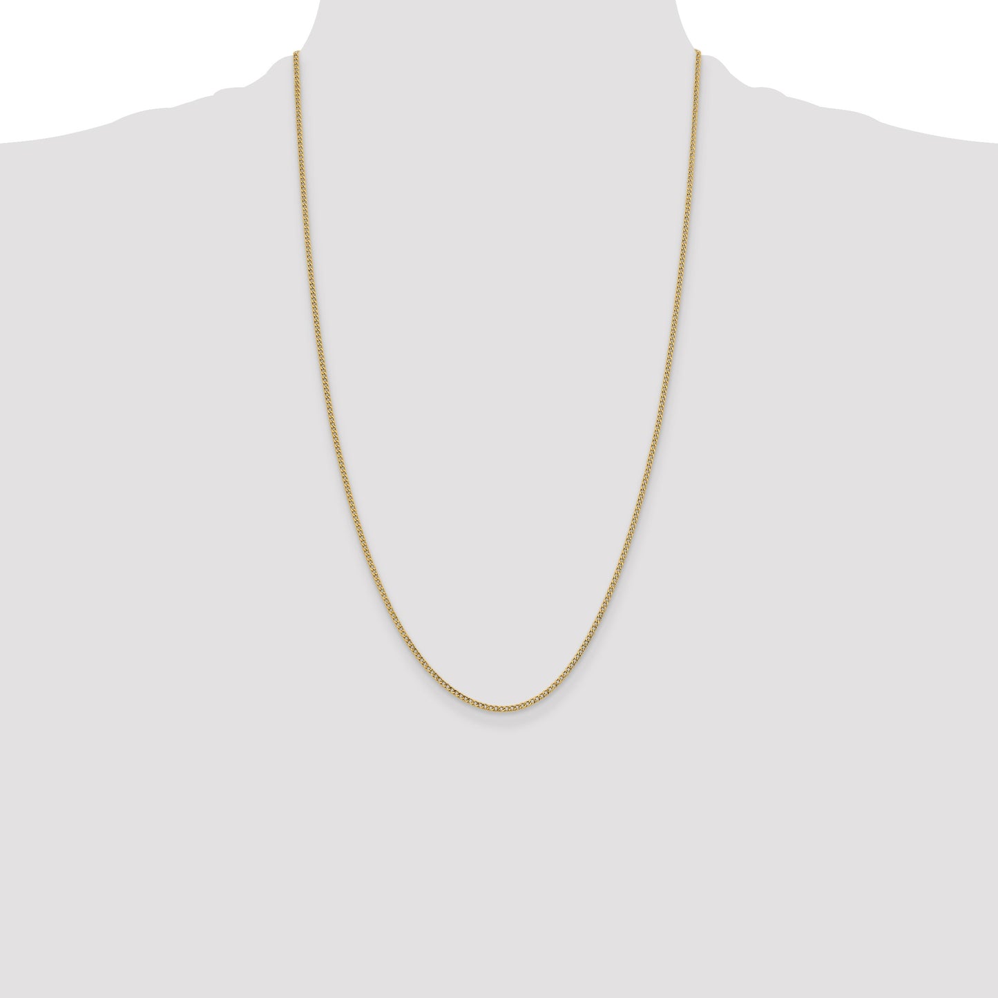 14k 1.85mm Semi-Solid Curb Chain