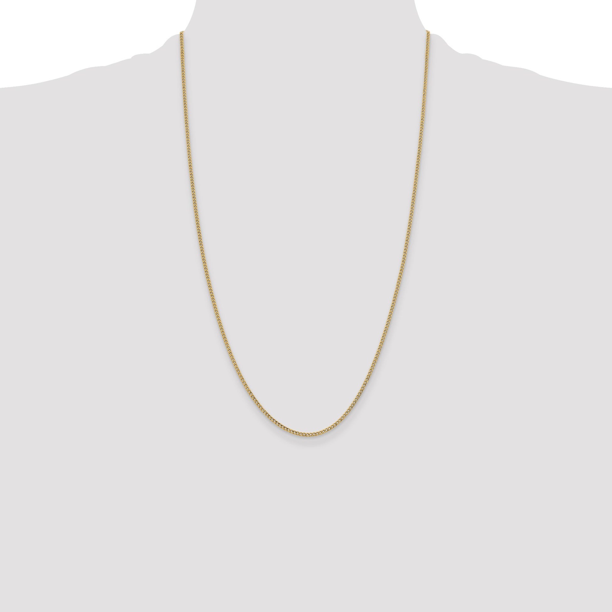 14k 1.85mm Semi-Solid Curb Chain