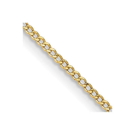 14K 18 inch 1.85mm Semi-Solid Curb with Lobster Clasp Chain