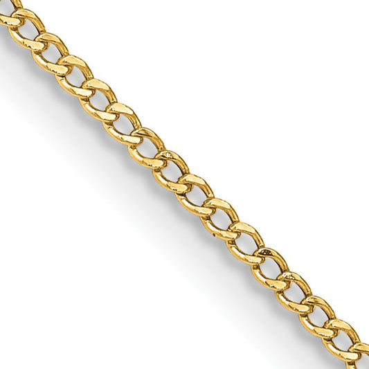 14K 16 inch 1.85mm Semi-Solid Curb with Lobster Clasp Chain