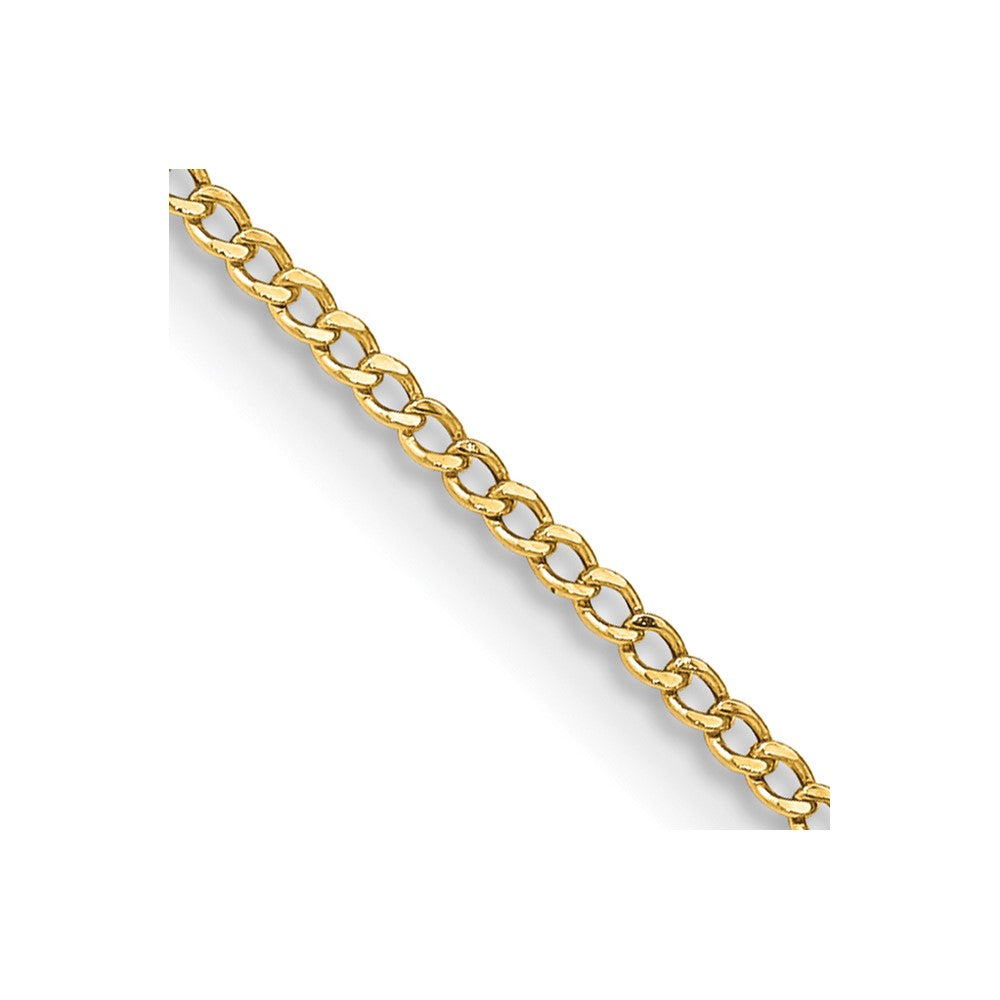 14K 16 inch 1.85mm Semi-Solid Curb with Lobster Clasp Chain