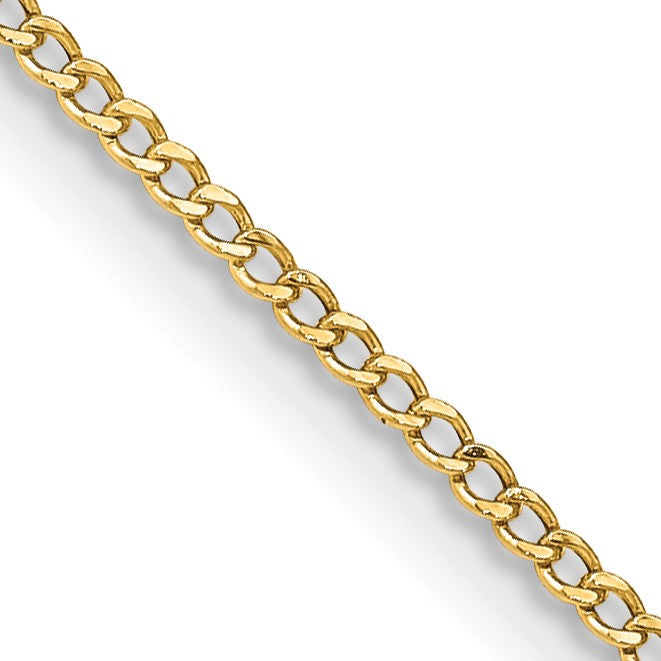 14K 18 inch 1.85mm Semi-Solid Curb with Lobster Clasp Chain