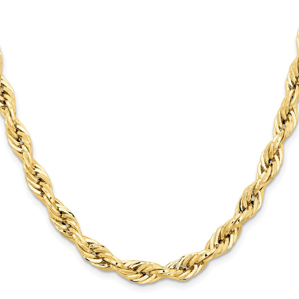 14K 18 inch 7mm Semi Solid Rope with Lobster Clasp Chain