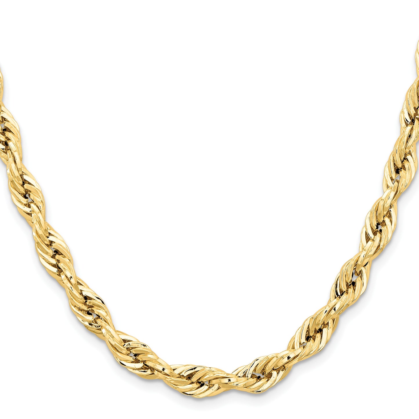 14K 26 inch 7mm Semi Solid Rope with Lobster Clasp Chain