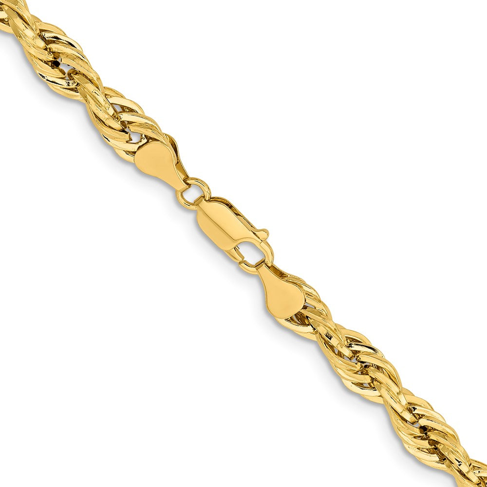 14K 18 inch 7mm Semi Solid Rope with Lobster Clasp Chain