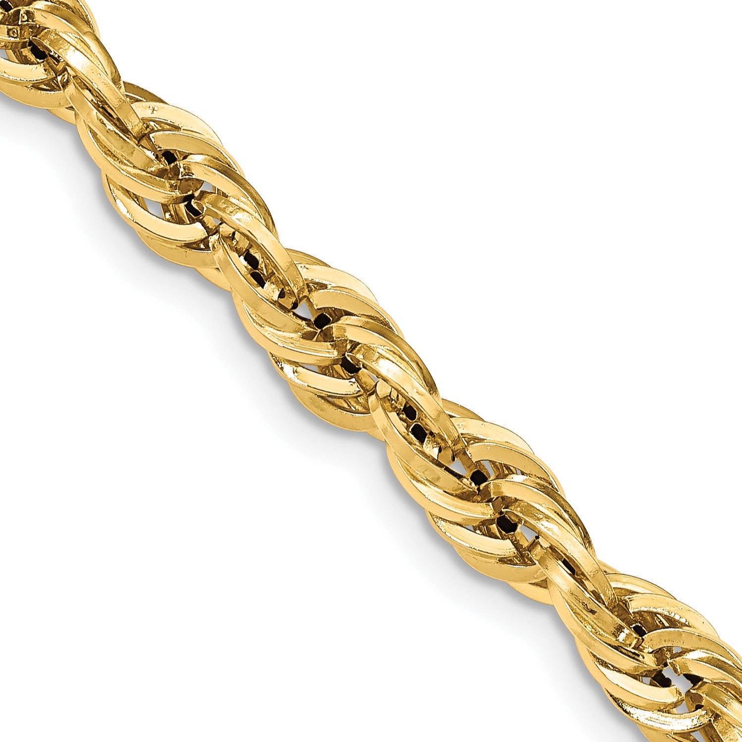 14K 26 inch 7mm Semi Solid Rope with Lobster Clasp Chain