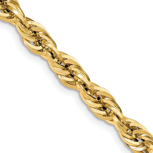 14K 26 inch 7mm Semi Solid Rope with Lobster Clasp Chain