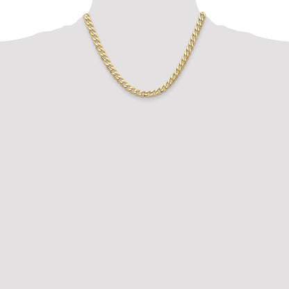 14k 7.5mm Semi-Solid Curb Chain