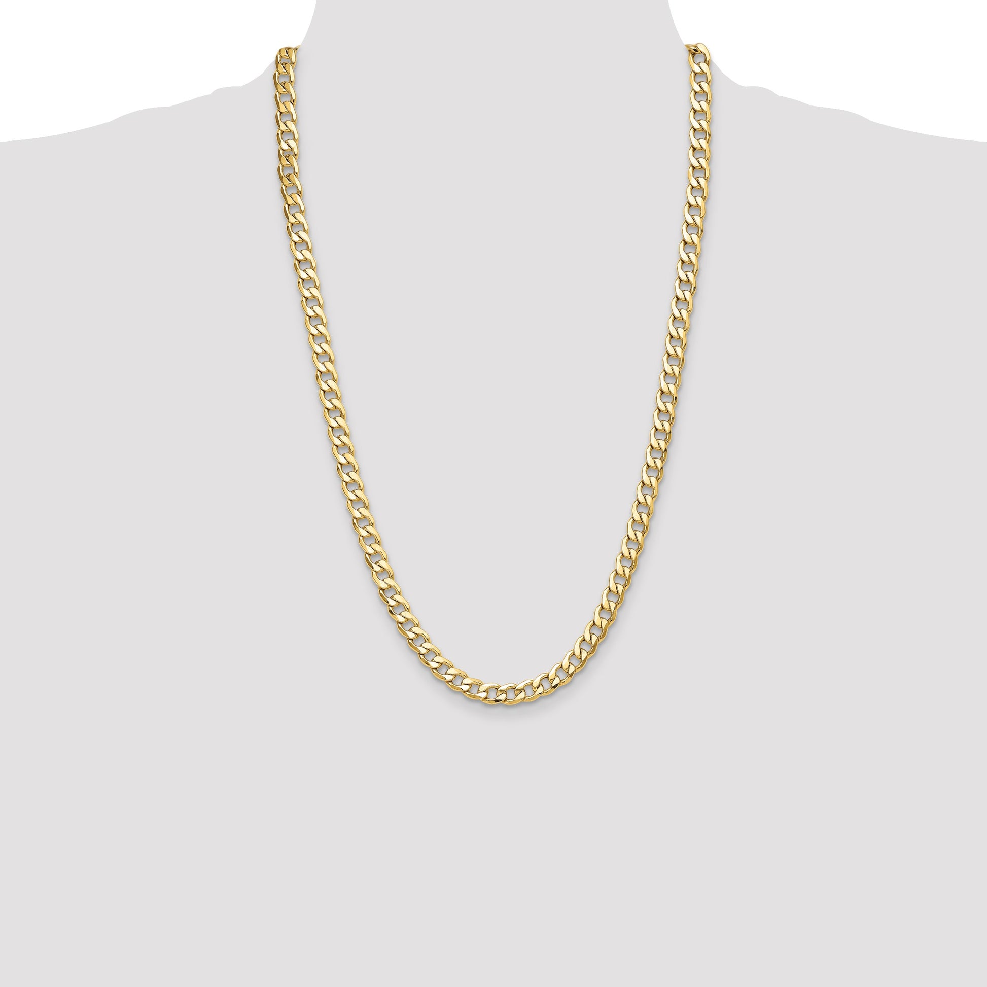 14k 7.5mm Semi-Solid Curb Chain