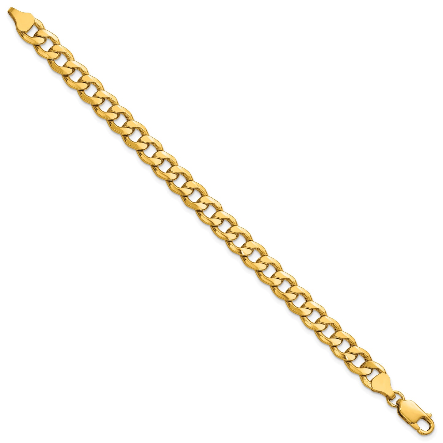 14k 7.5mm Semi-Solid Curb Chain