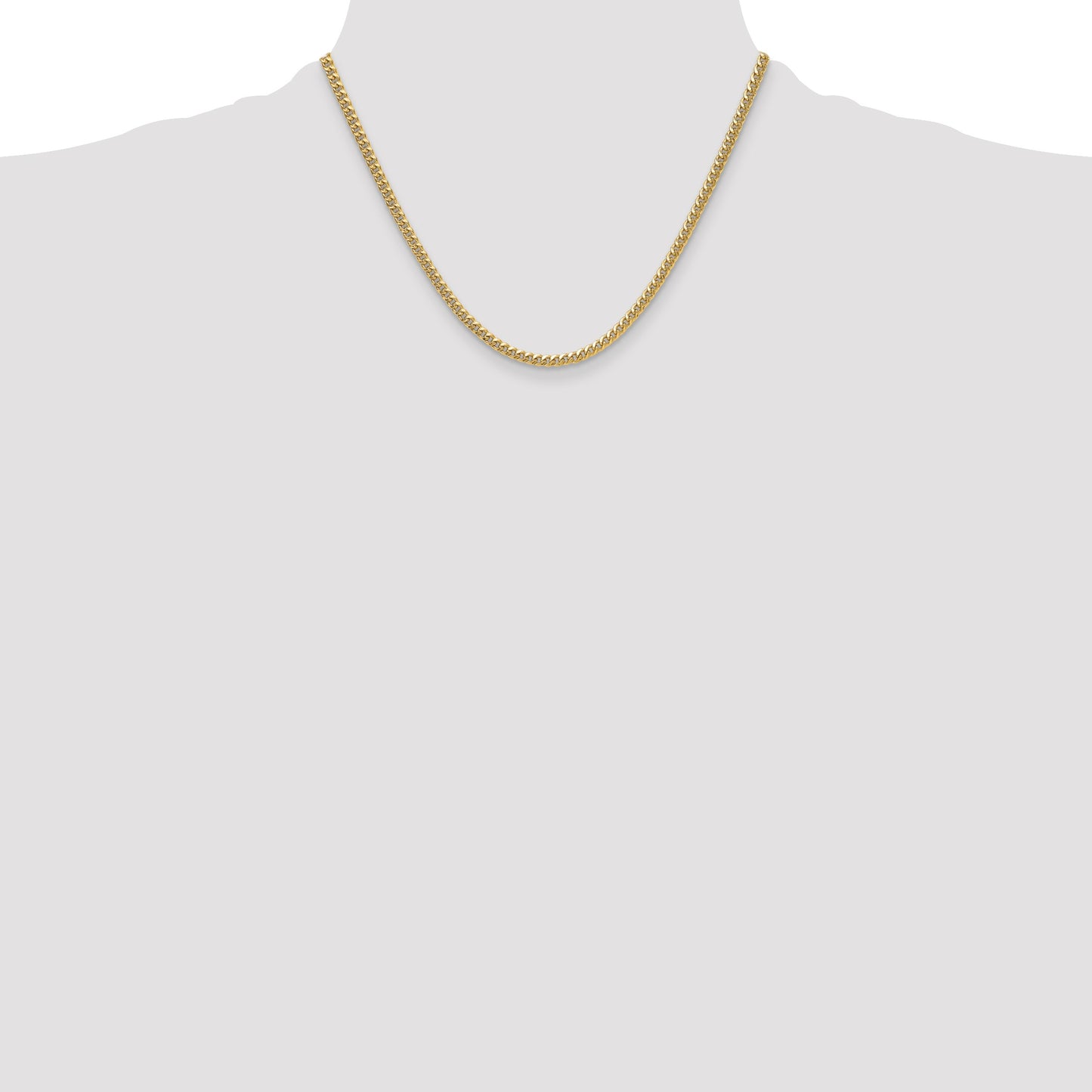 14k 3.5mm Semi-Solid Miami Cuban Chain