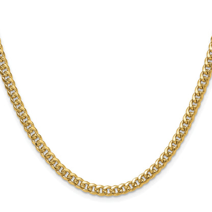 14k 4.5mm Semi-Solid Miami Cuban Chain