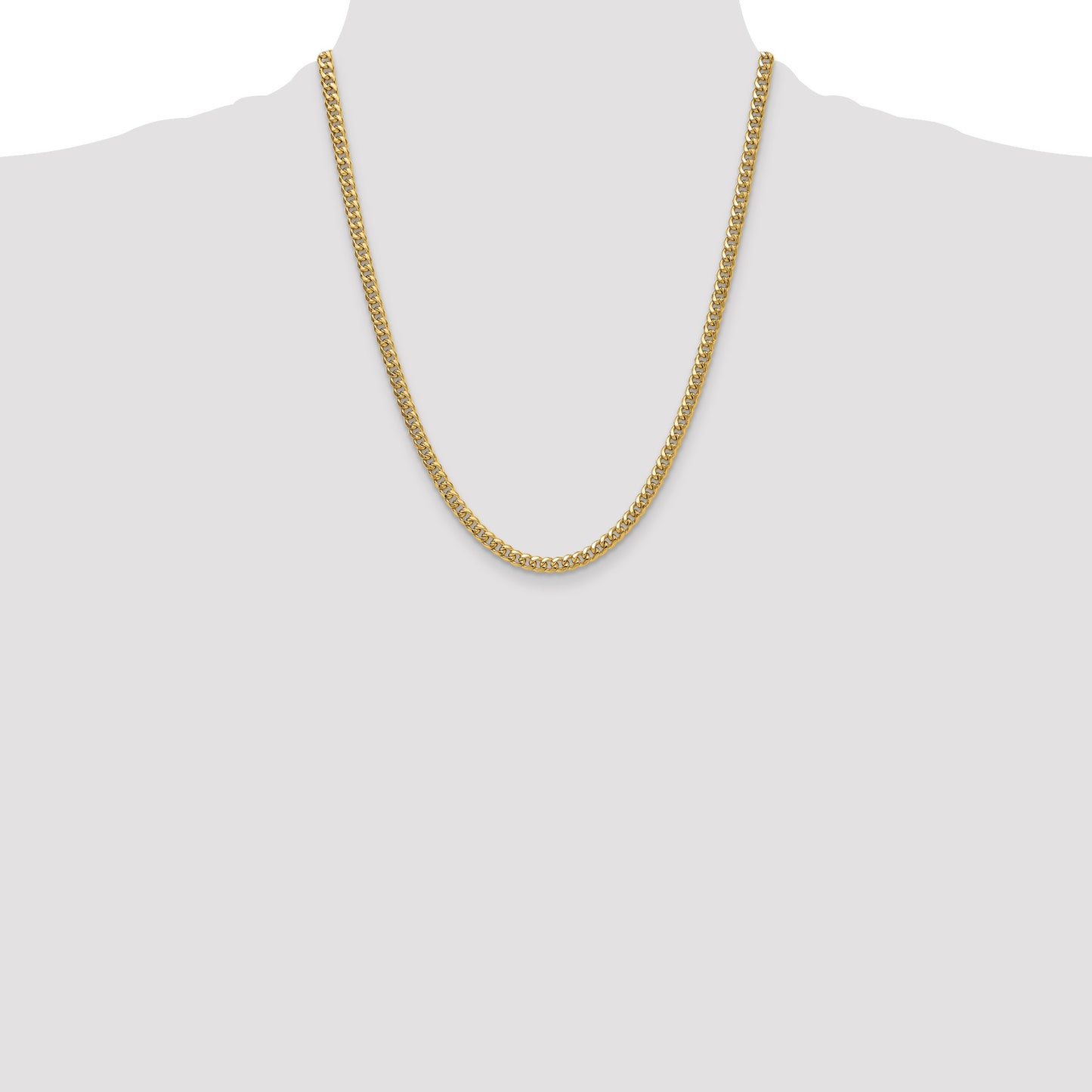14k 4.5mm Semi-Solid Miami Cuban Chain