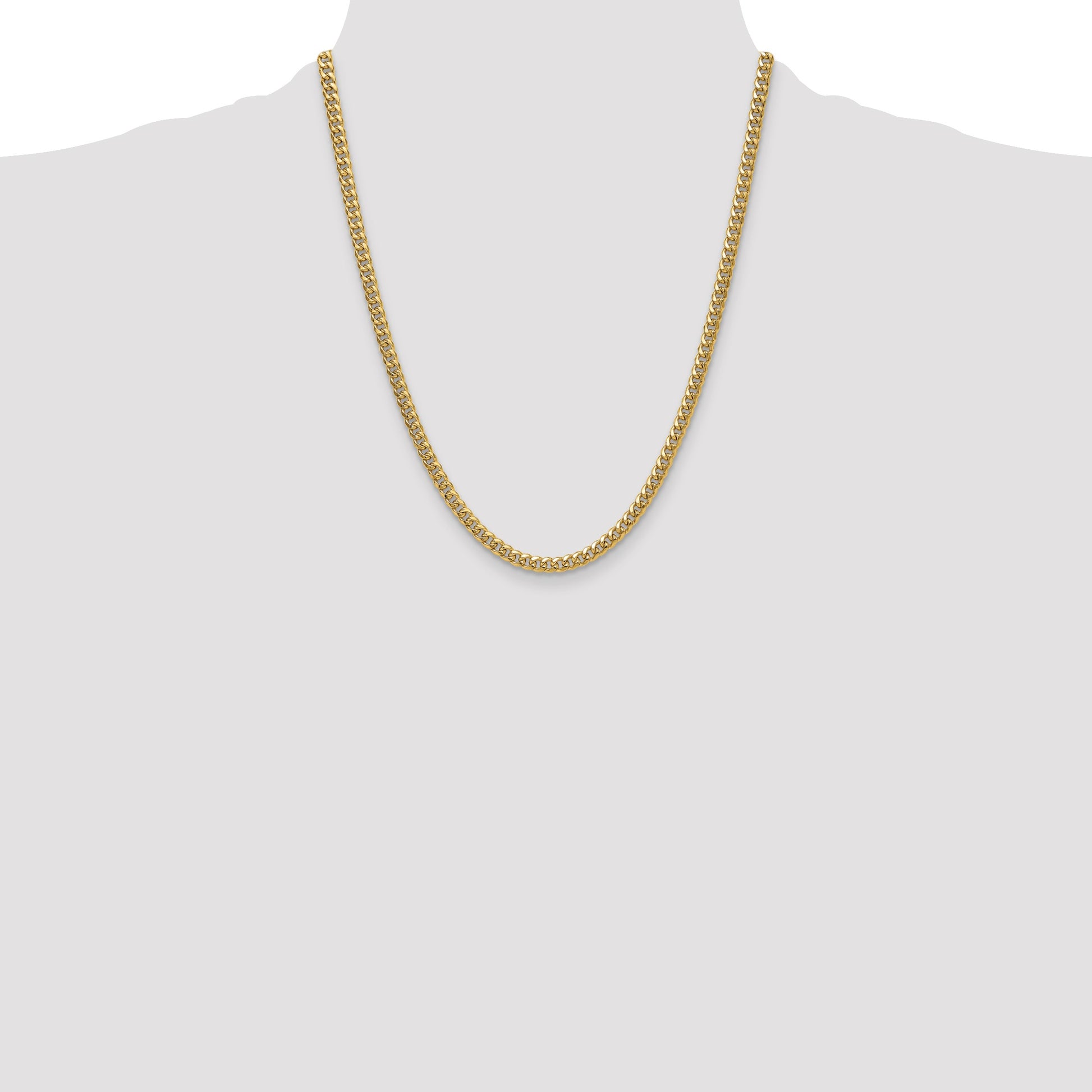 14k 4.5mm Semi-Solid Miami Cuban Chain