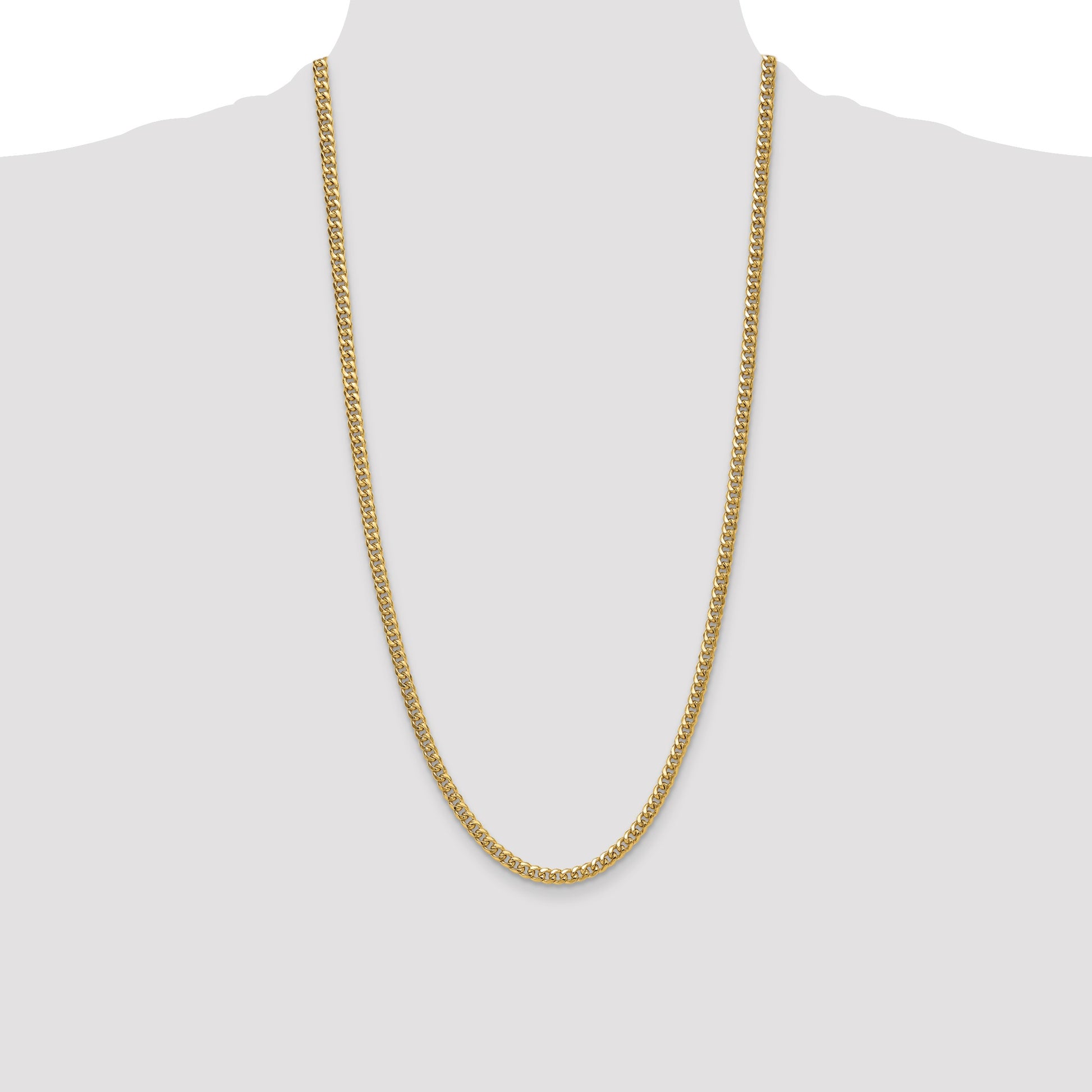 14k 4.5mm Semi-Solid Miami Cuban Chain