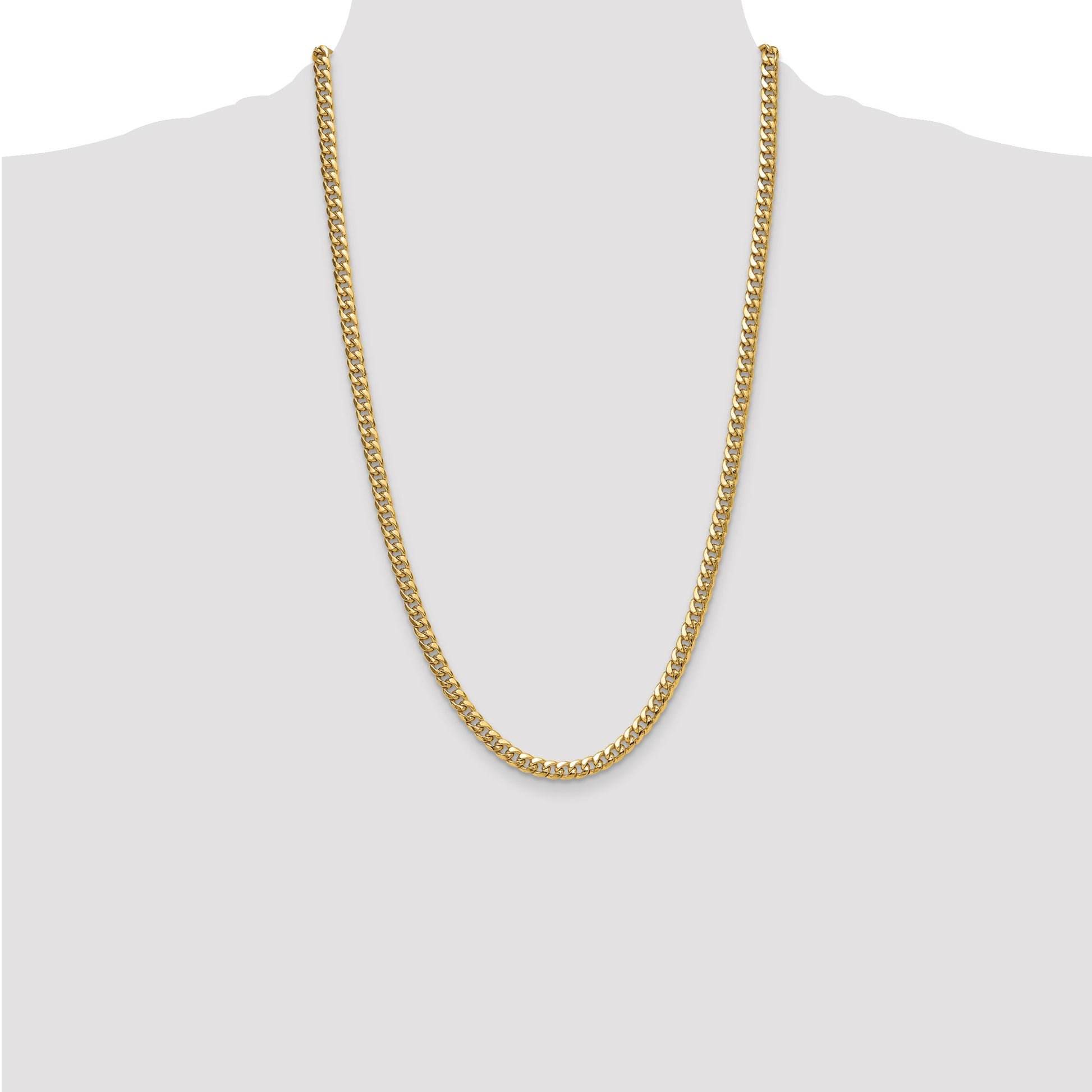14k 5.25mm Semi-Solid Miami Cuban Chain