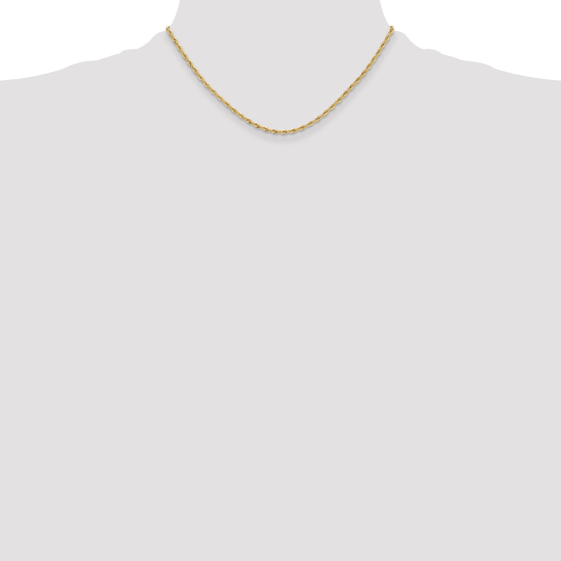 14ky 2.5mm Semi-Solid Rope Chain