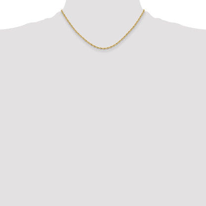 14ky 2.5mm Semi-Solid Rope Chain
