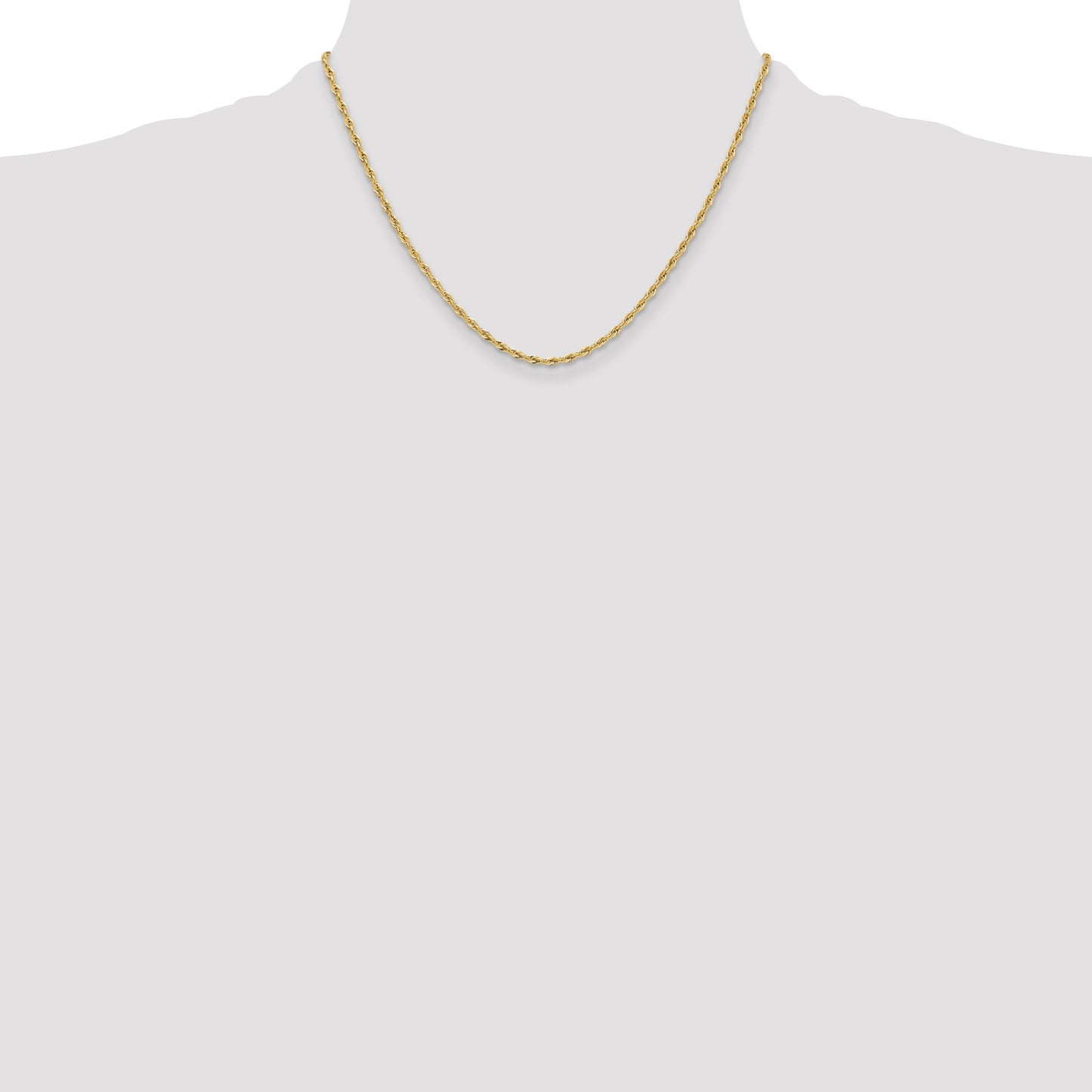 14ky 2.5mm Semi-Solid Rope Chain