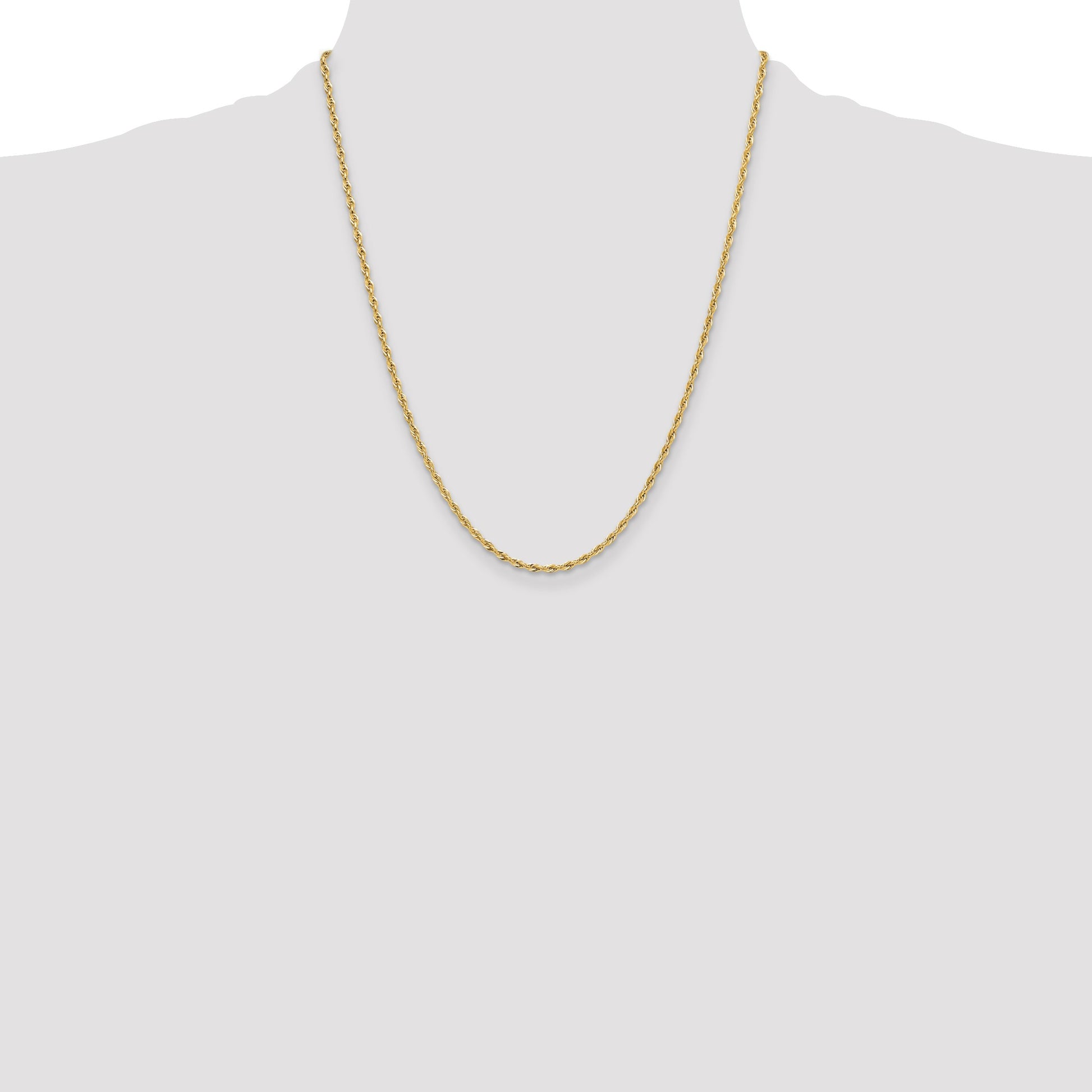 14ky 2.5mm Semi-Solid Rope Chain