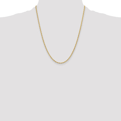 14ky 2.5mm Semi-Solid Rope Chain
