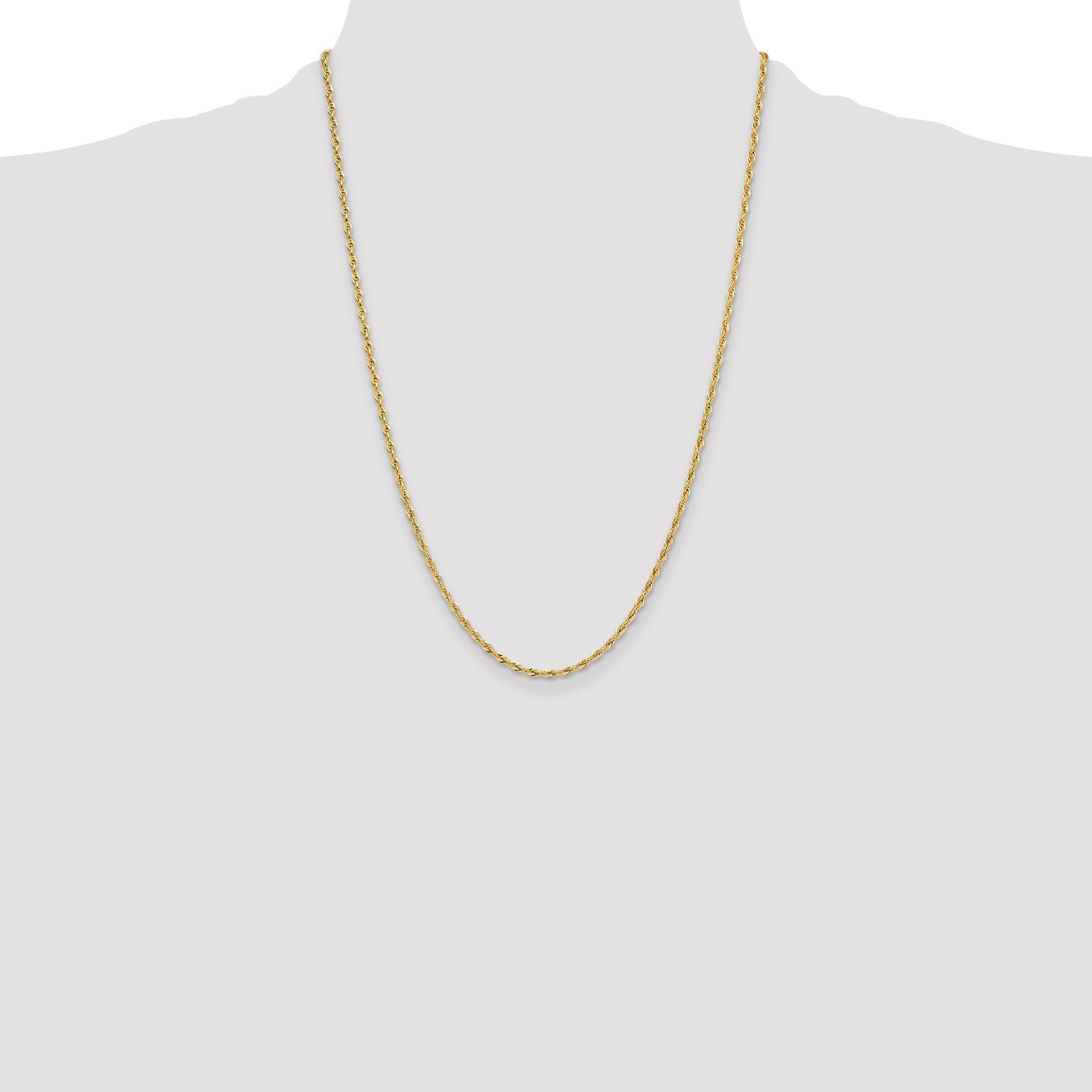 14ky 2.5mm Semi-Solid Rope Chain
