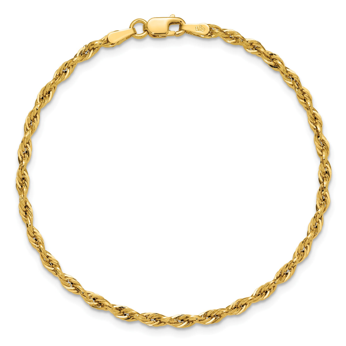 14ky 2.5mm Semi-Solid Rope Chain
