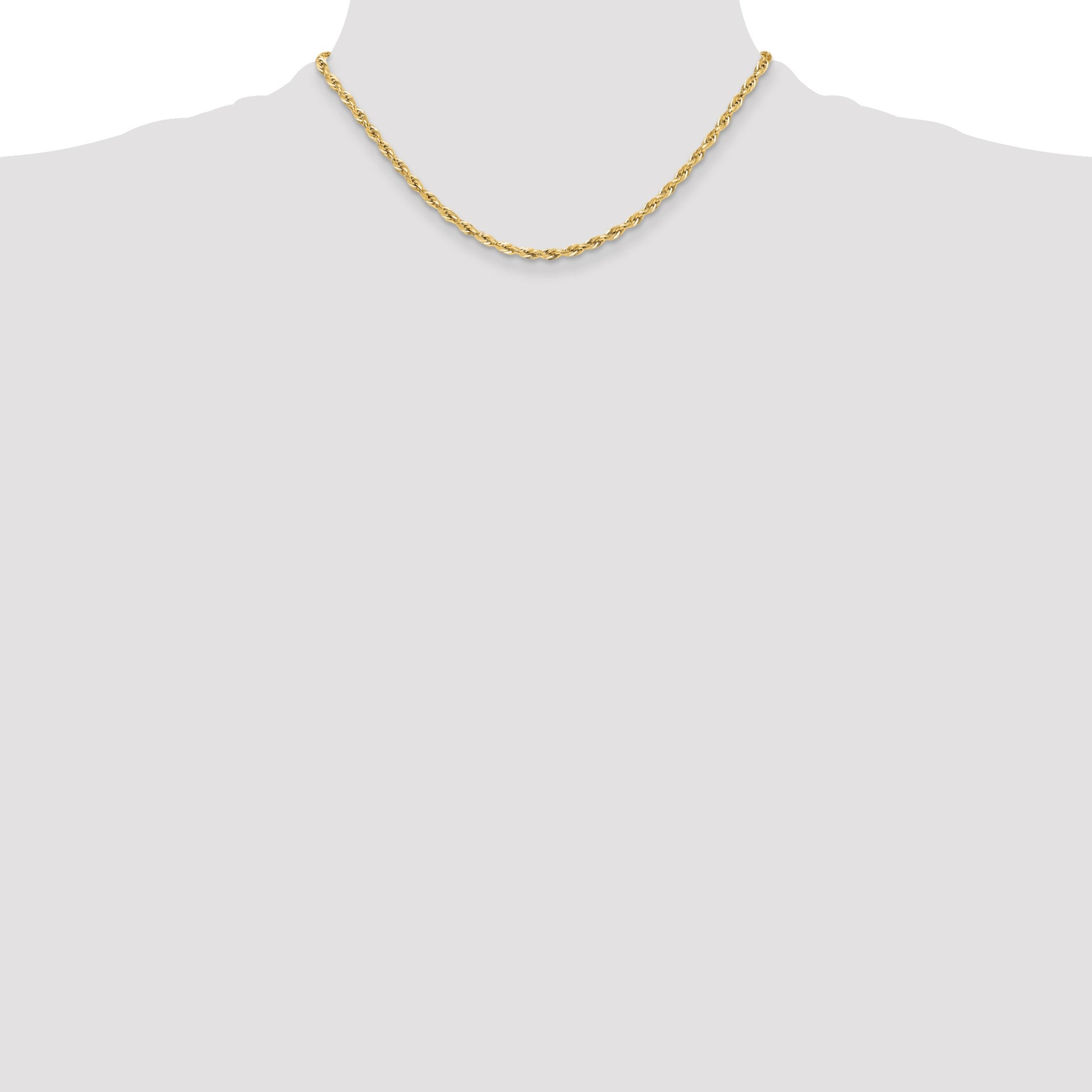14ky 3.5mm Semi-Solid Rope Chain