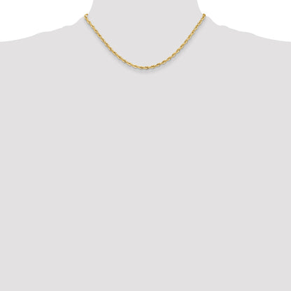 14ky 3.5mm Semi-Solid Rope Chain