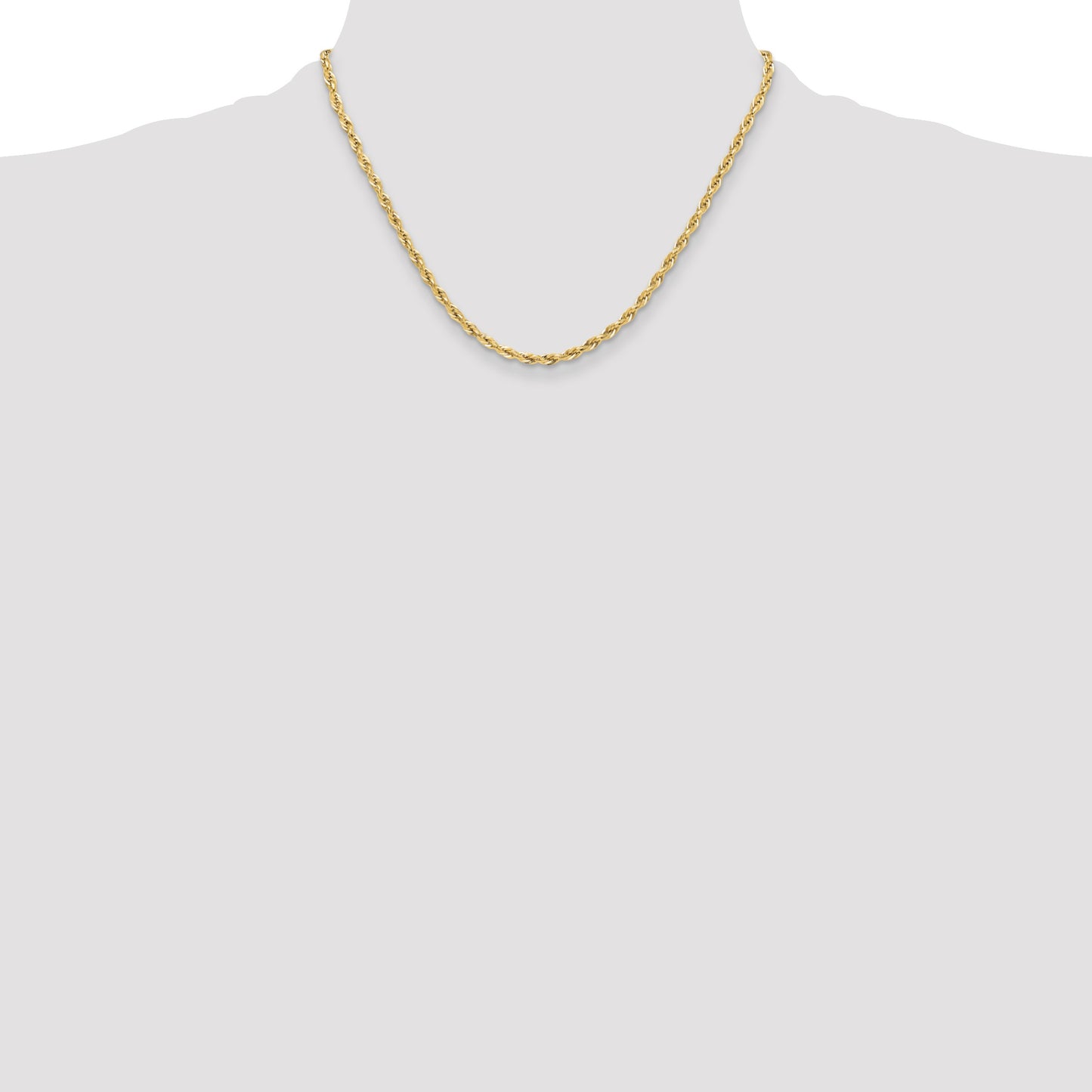 14ky 3.5mm Semi-Solid Rope Chain