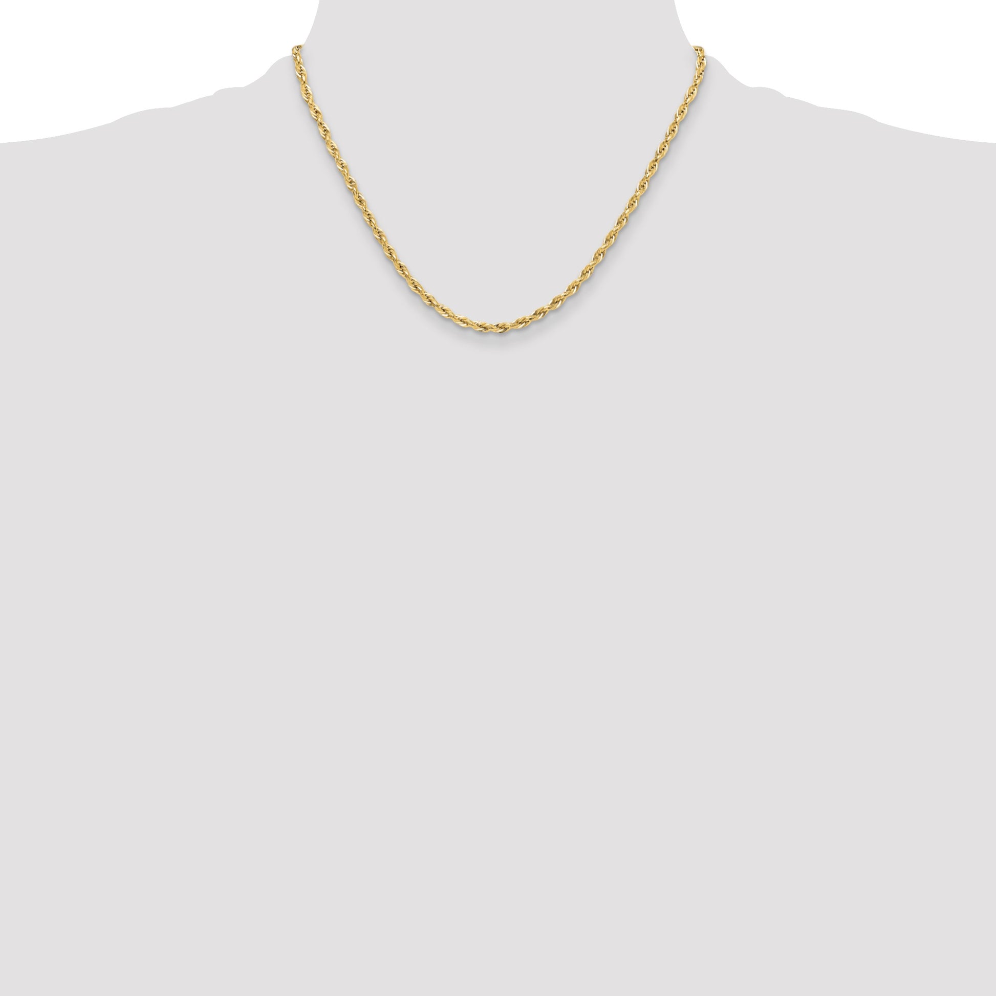 14ky 3.5mm Semi-Solid Rope Chain