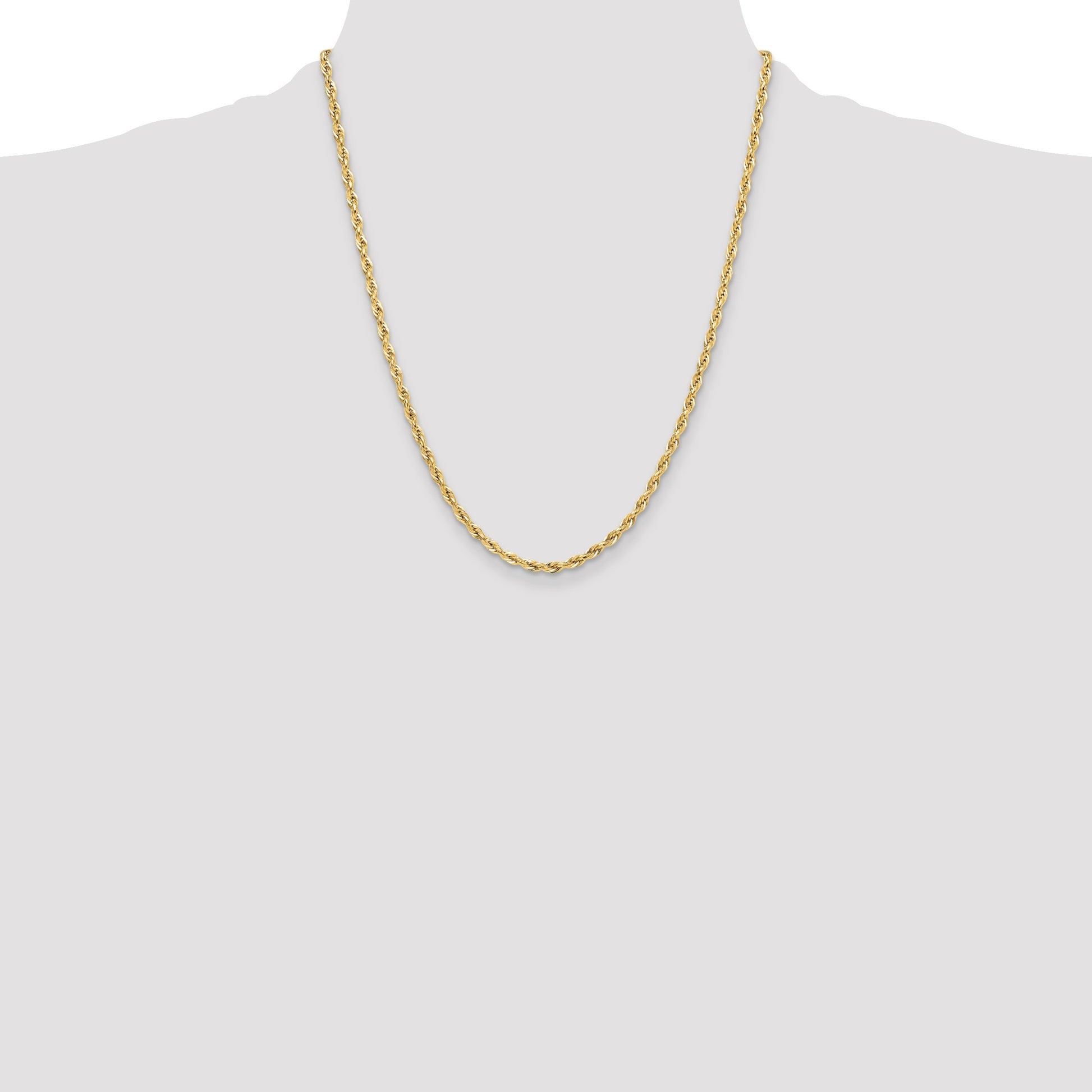 14ky 3.5mm Semi-Solid Rope Chain