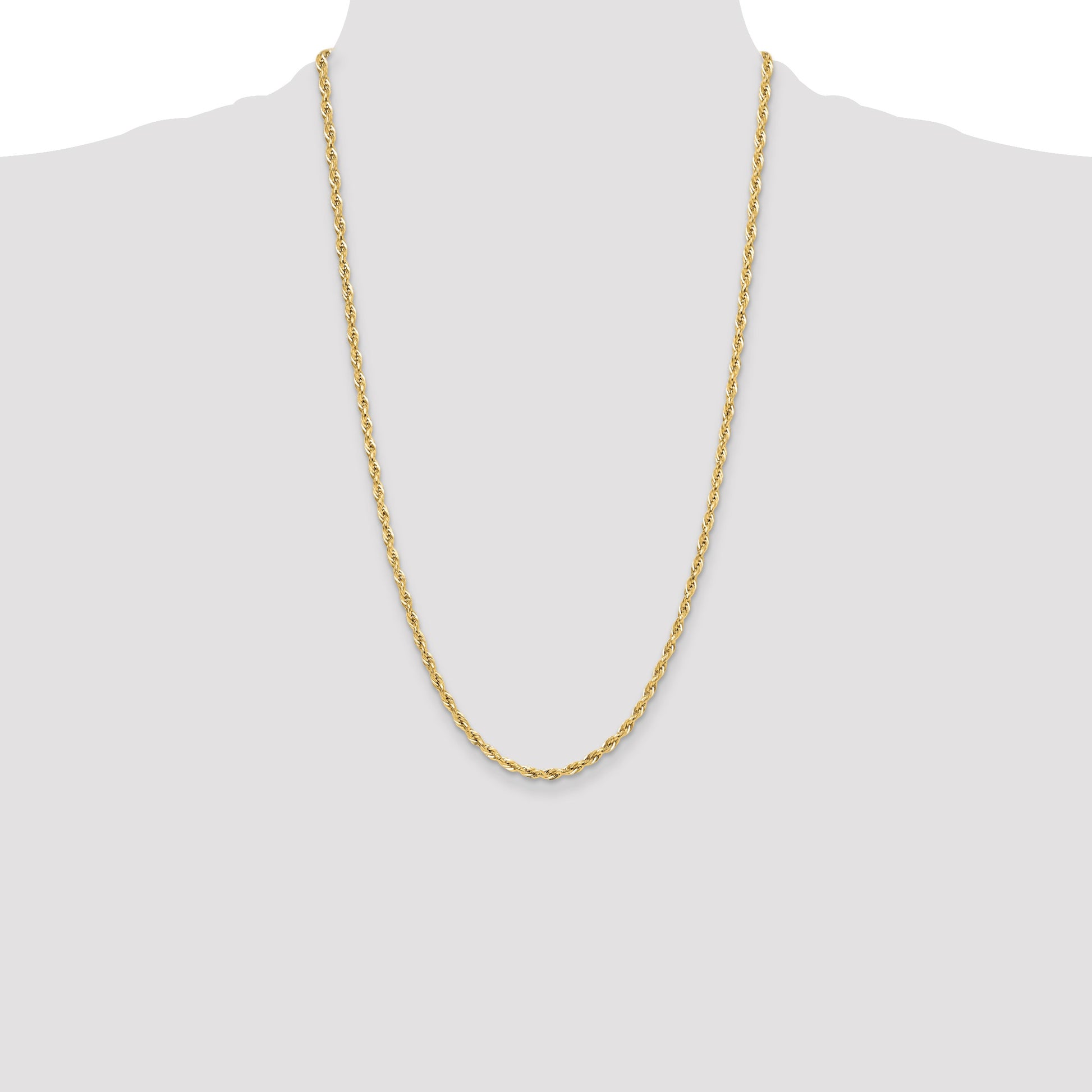 14ky 3.5mm Semi-Solid Rope Chain