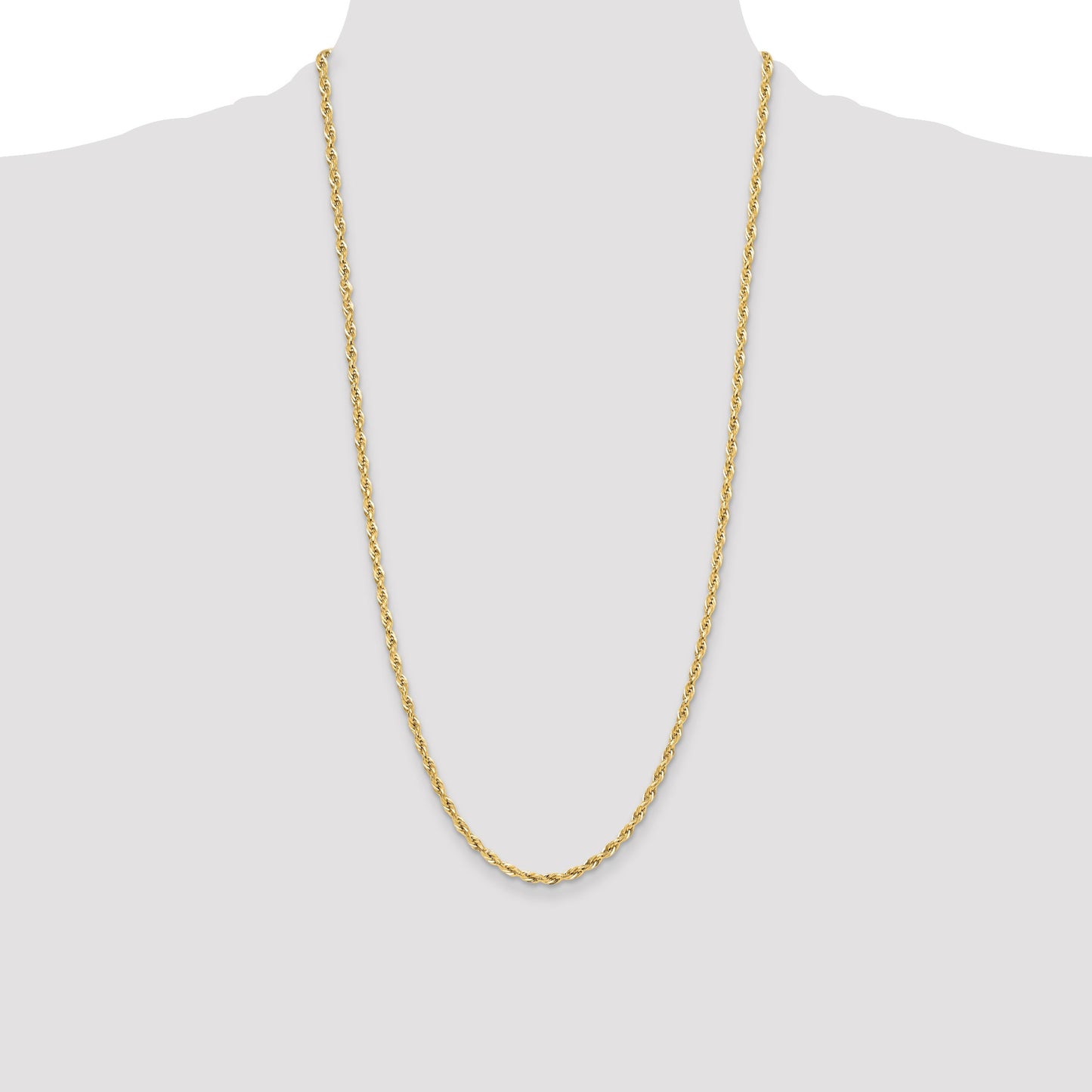 14ky 3.5mm Semi-Solid Rope Chain